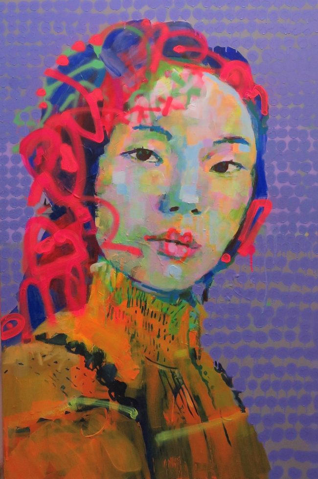 LOW ALLURA320, acrylic and spray paint on canvas, 150 x 100 cm
