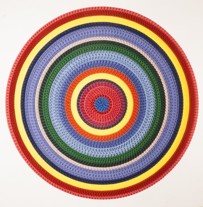 paolo-ceribelli-target-145-x-145-cm-plastic-soldiers-on-canvas